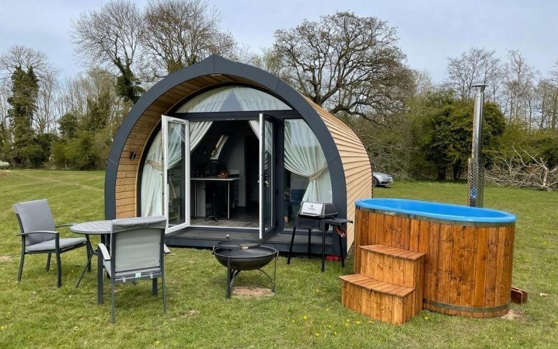 Swallowtail Luxury Couples Glamping Pod with Hot Tub